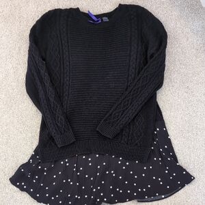 Seraphine Black Cable Knit Sweater with Polka Dot Detail